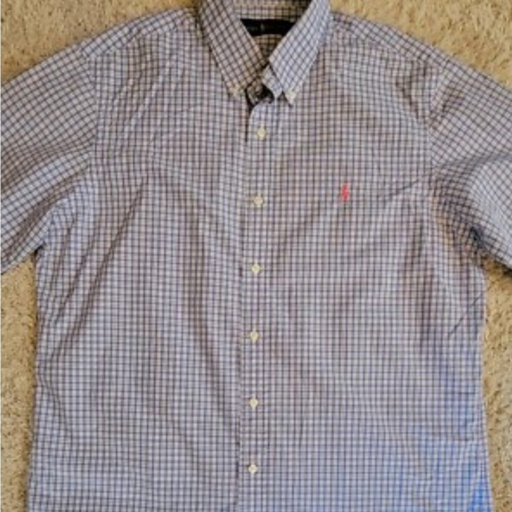 Polo Ralph Lauren Blue and White Checkered‎ Shirt